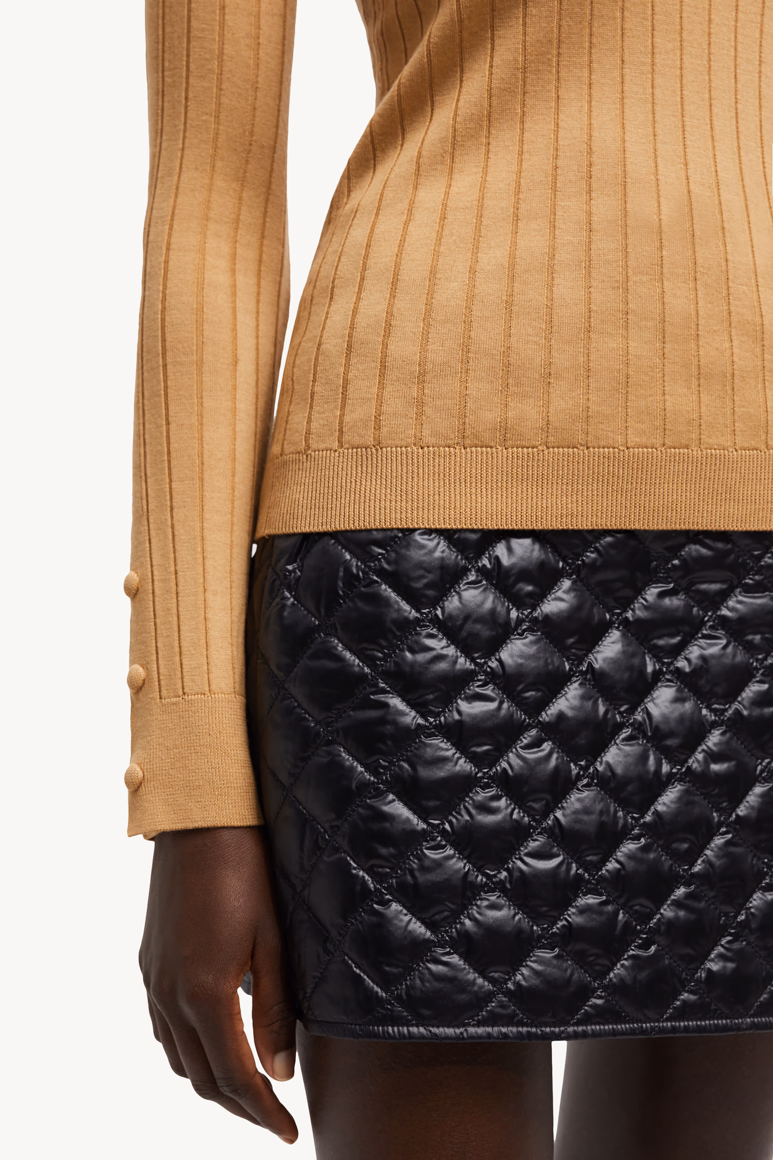 Wool & Cashmere Turtleneck Sweater Women Beige Moncler 6